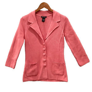 Audrey & Grace Knit Cardigan Blazer sz S Coral Pink 100% Cotton NWT